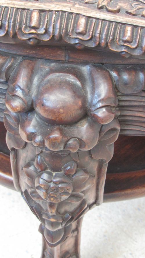 SUPERB CARVED URN STAND - ADDITIONAL PHOTO 12
