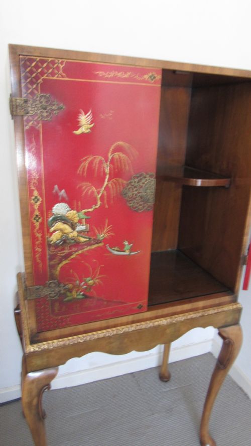 SUPERB RED LACQUERED COCKTAIL CABINET - ADDITIONAL PHOTO 14