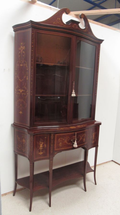 FABULOUS INLAID SECRETAIRE DISPLAY CABINET - ADDITIONAL PHOTO 1