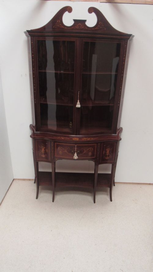 FABULOUS INLAID SECRETAIRE DISPLAY CABINET - ADDITIONAL PHOTO 19