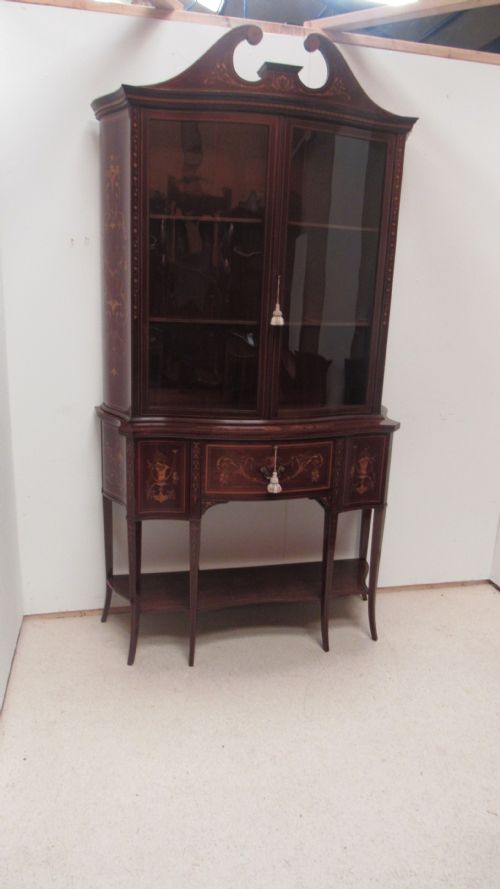 FABULOUS INLAID SECRETAIRE DISPLAY CABINET - ADDITIONAL PHOTO 20