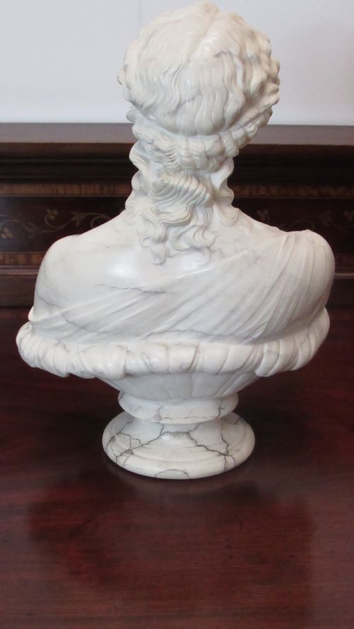 A EXQUISITE MARBLE AND ALABASTER BUST - ADDITIONAL PHOTO 9