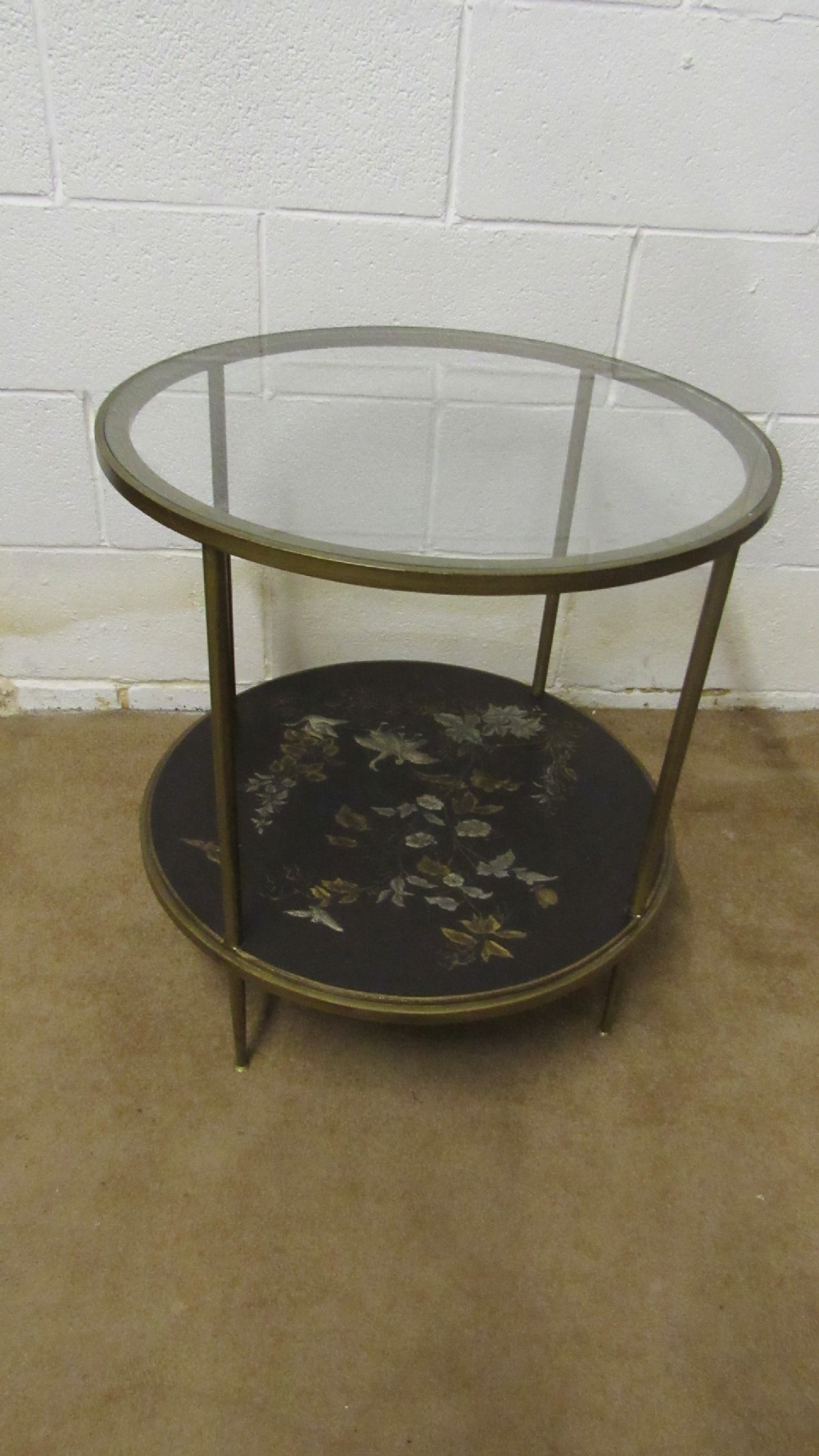 decorative laquered brass table