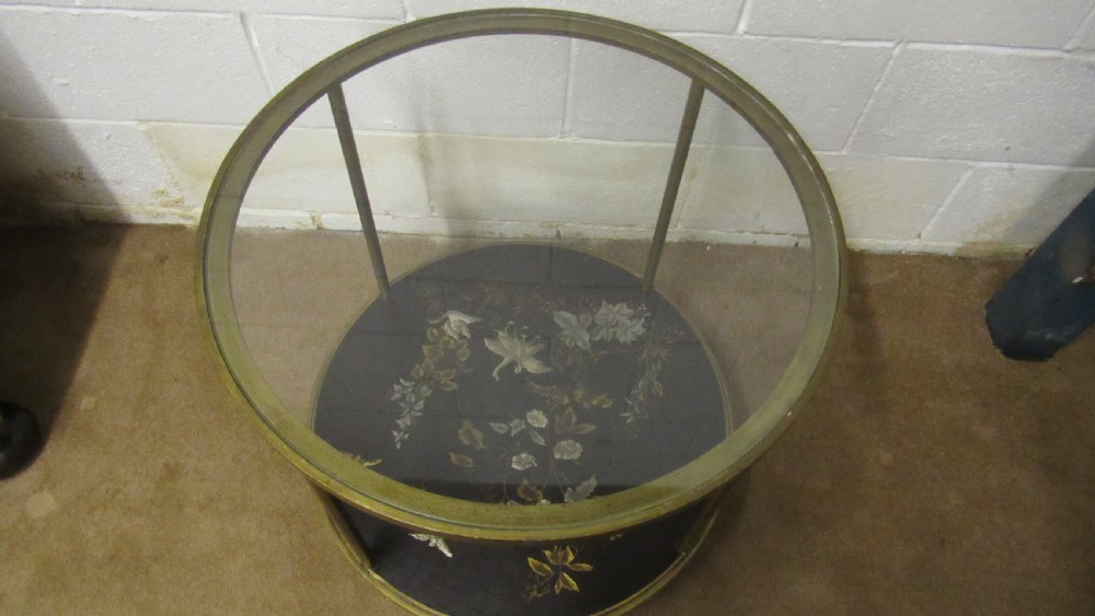 decorative laquered brass table View III