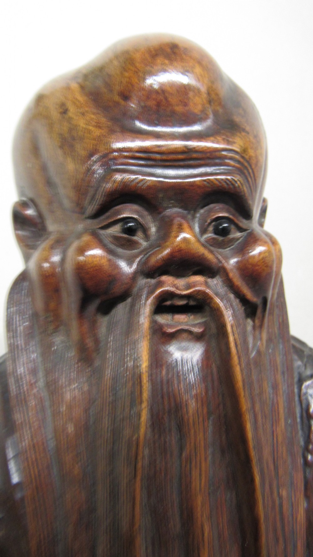 Chinese root carving of shou lao  View X