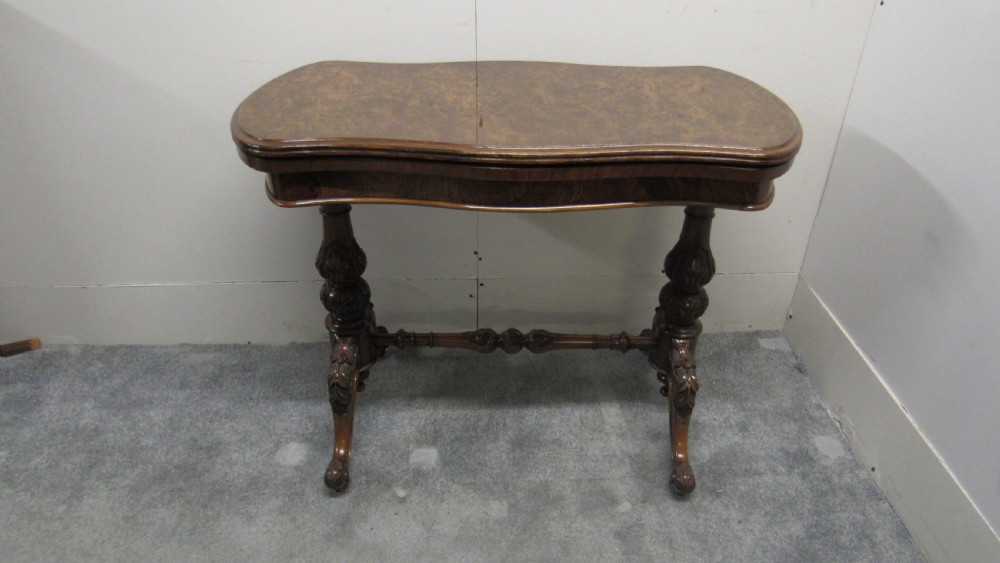 walnut victorian card table