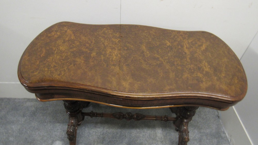 walnut victorian card table View III