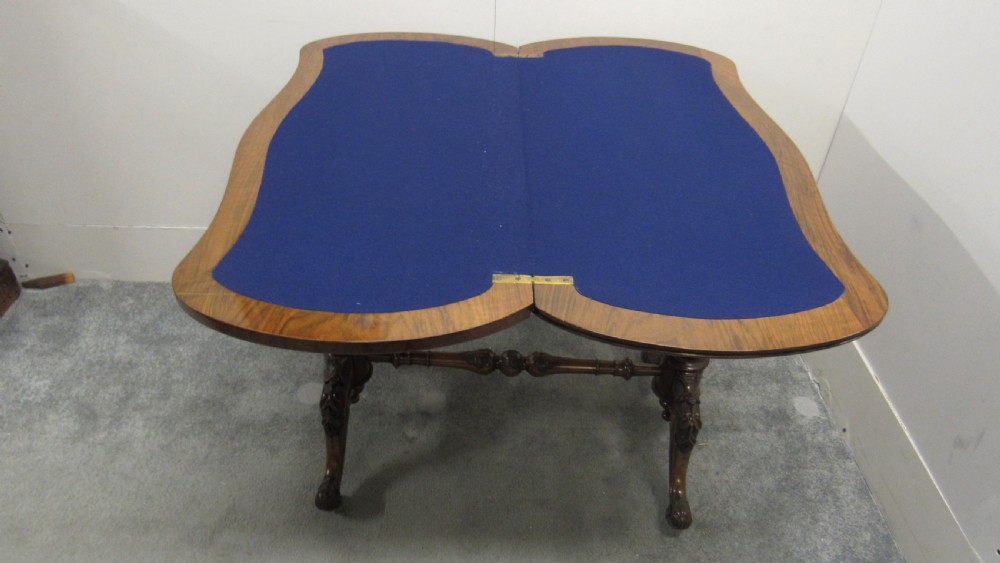 walnut victorian card table View VIII