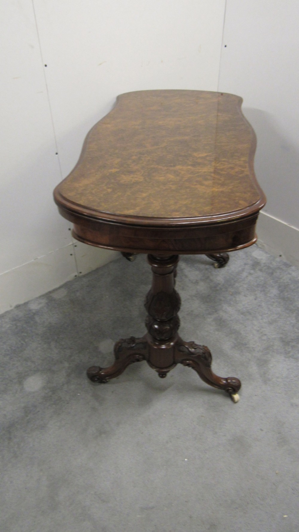 walnut victorian card table View IX