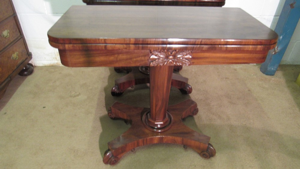 pair of mahogany late georgian card tables View II