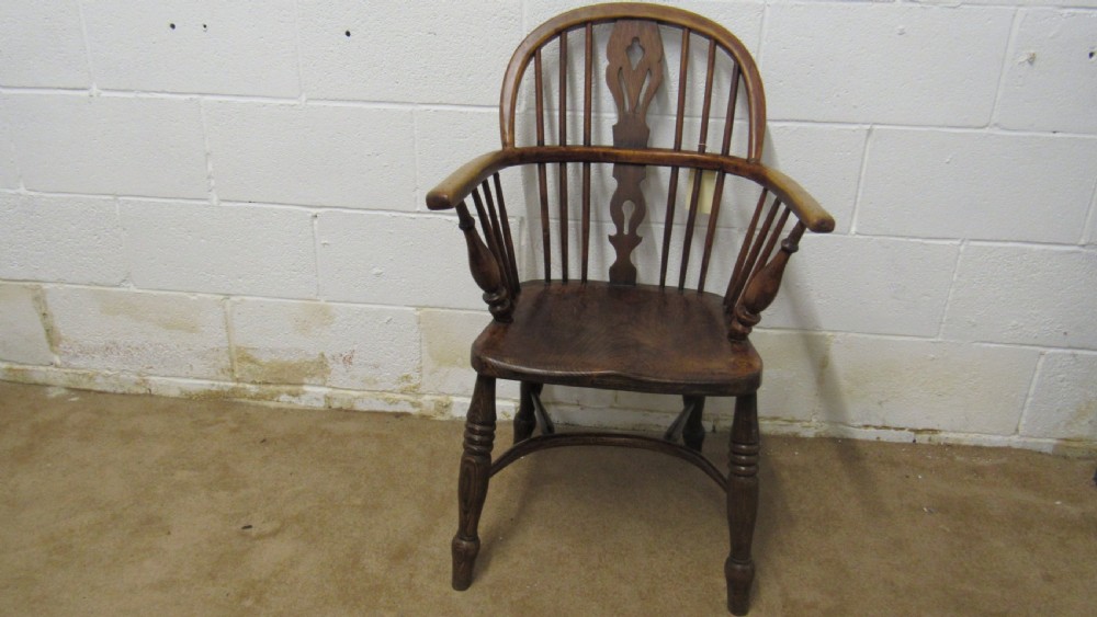 19thc fruitwood and elm Windsor chair View II