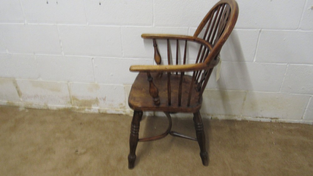 19thc fruitwood and elm Windsor chair View IV