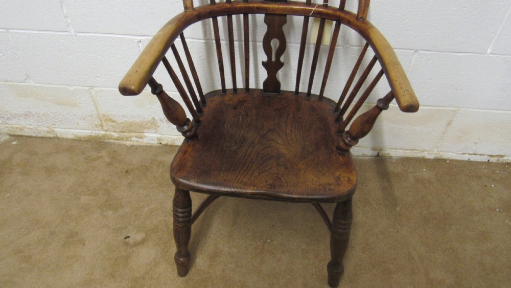 19thc fruitwood and elm Windsor chair View VI