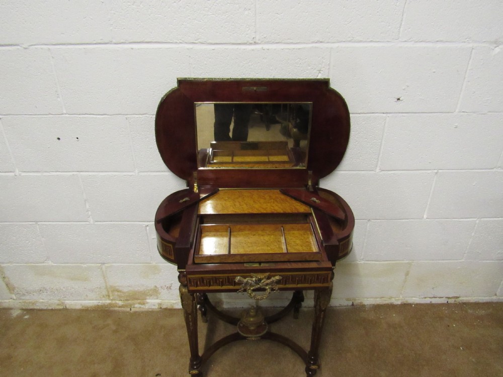 superb marquetry ladies jewelry and vanity table View XI