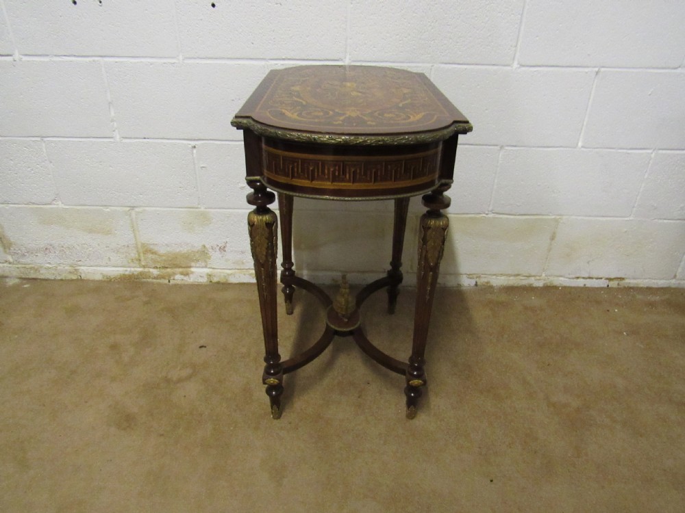 superb marquetry ladies jewelry and vanity table View XII