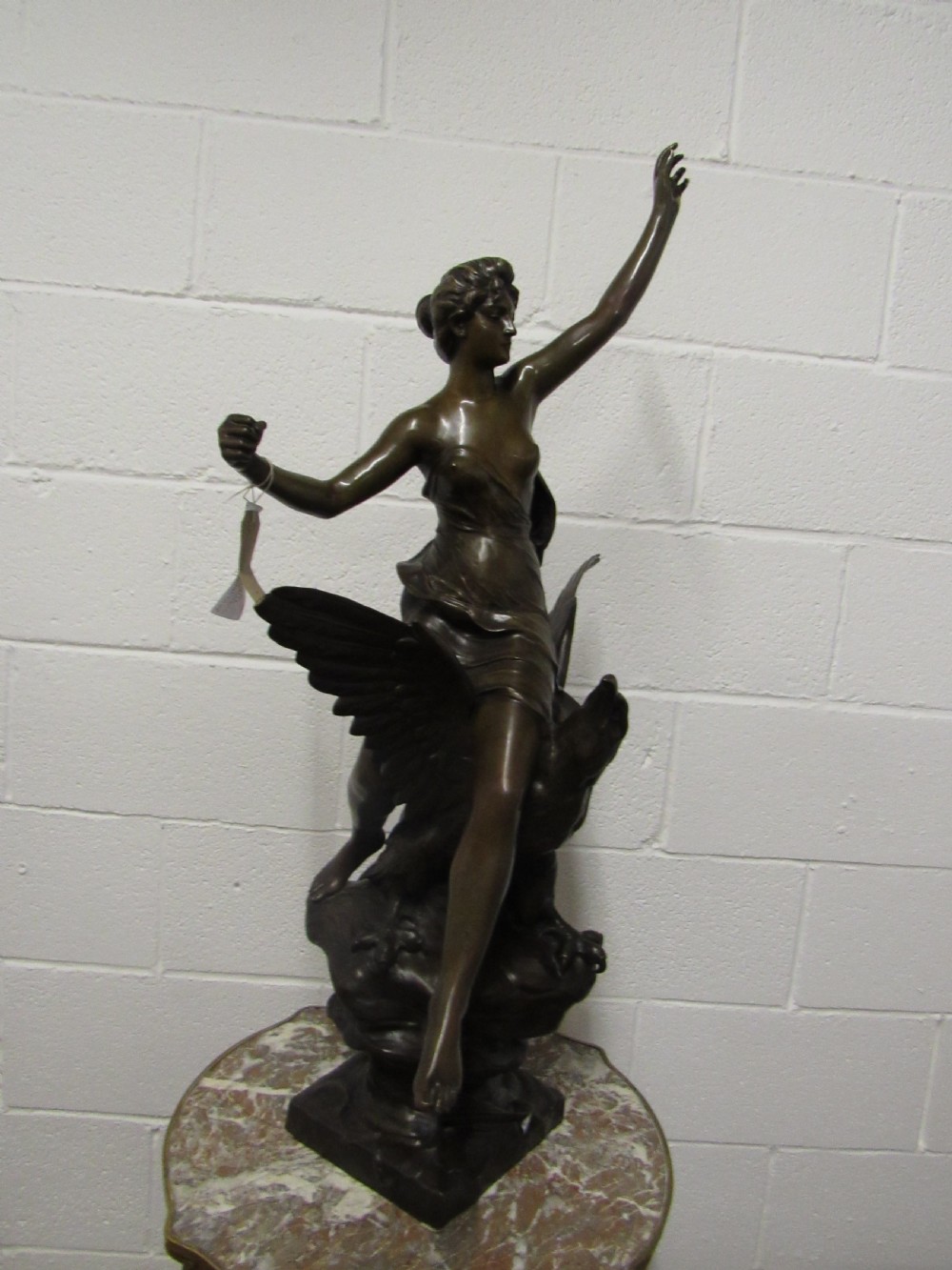 bronze lady on a eagle H Levasseur 