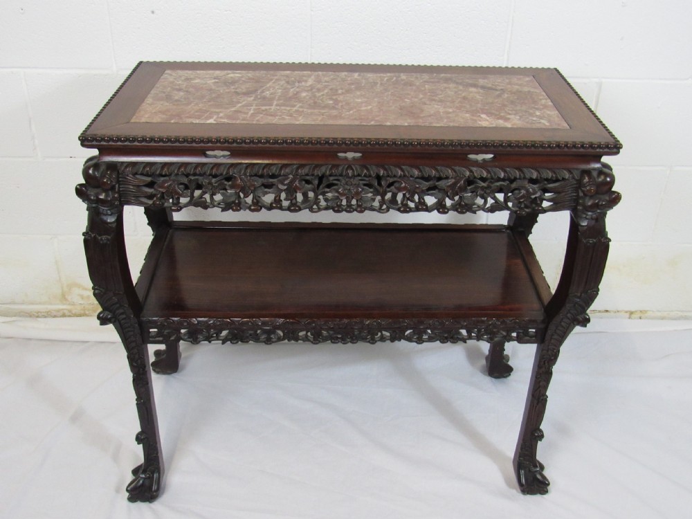 Chinese carved console table  circa  1870
