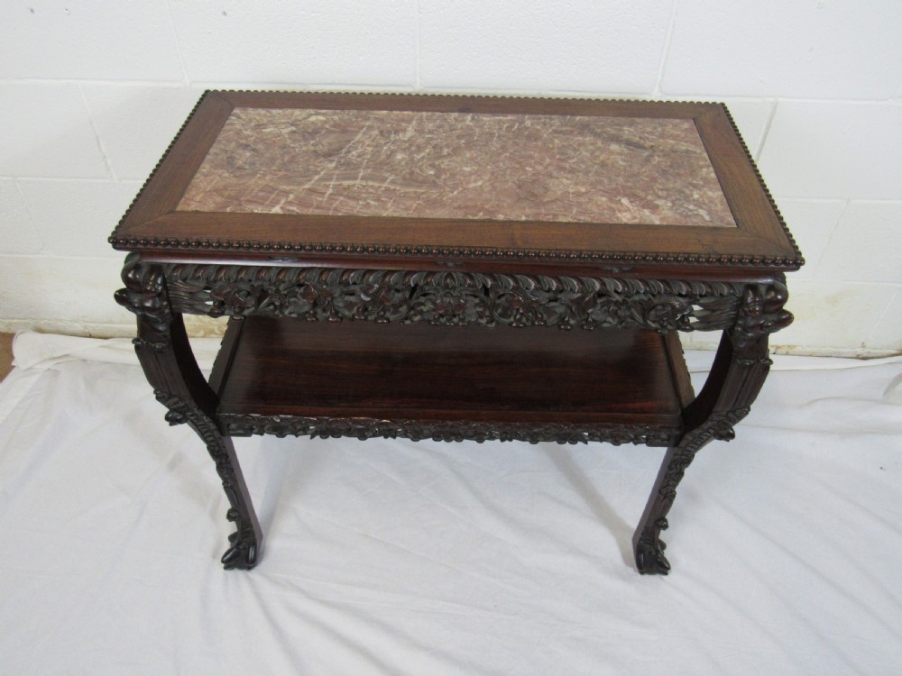 Chinese carved console table  circa  1870 View II