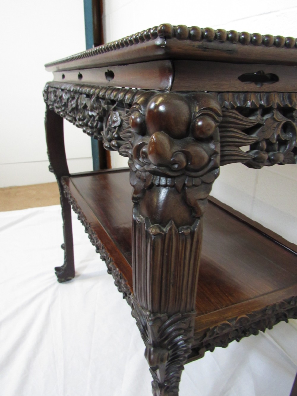 Chinese carved console table  circa  1870 View IV
