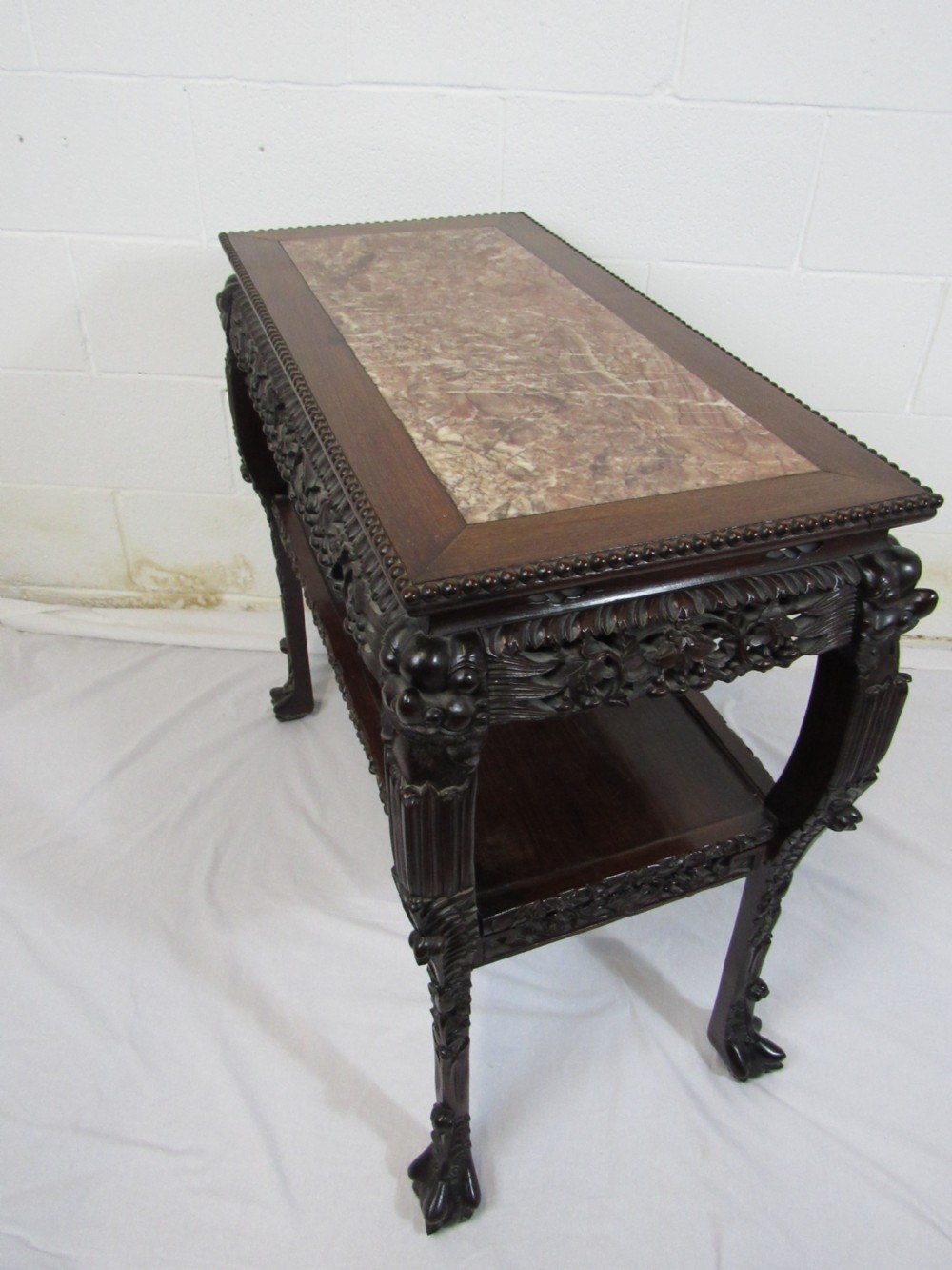 Chinese carved console table  circa  1870 View V