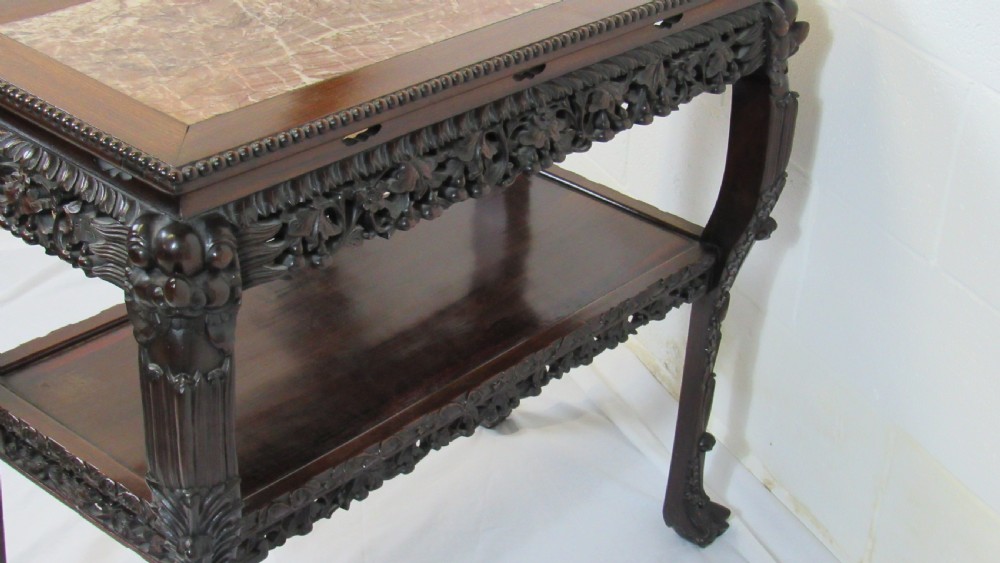 Chinese carved console table  circa  1870 View XI