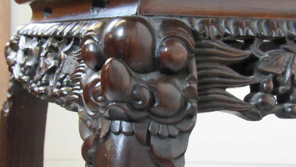Chinese carved console table  circa  1870 View XIII