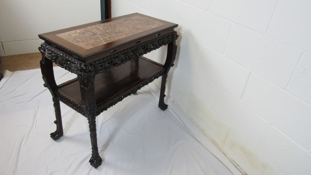 Chinese carved console table  circa  1870 View XVIII