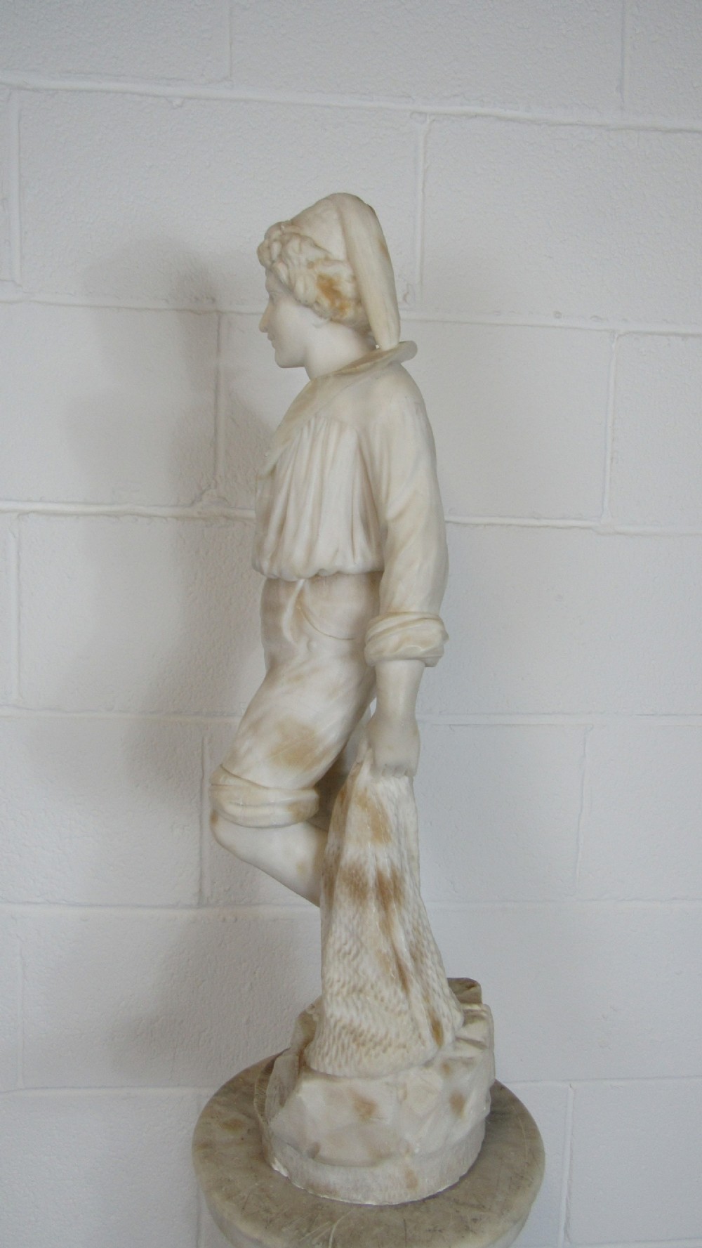 Marble and alabaster figure the fisher boy  View XVIII