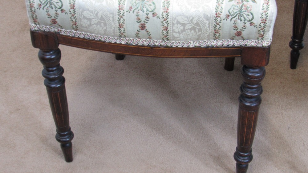 four edwardian inlaid chairs View IV