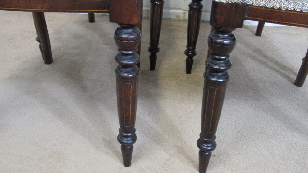 four edwardian inlaid chairs View V