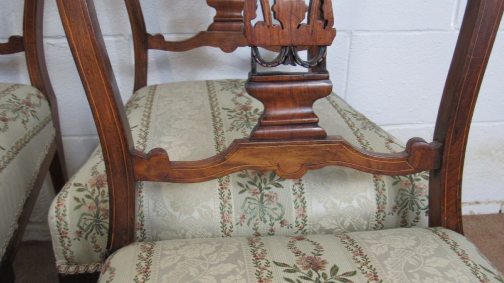 four edwardian inlaid chairs View VI