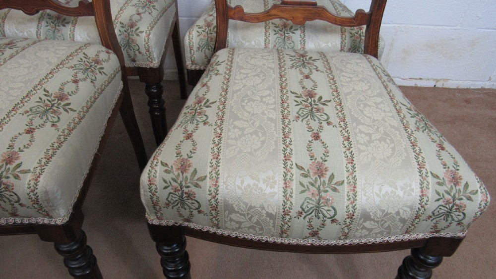 four edwardian inlaid chairs View VII
