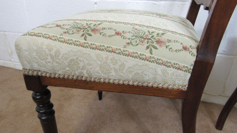 four edwardian inlaid chairs View XV