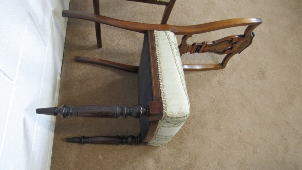 four edwardian inlaid chairs View XVI