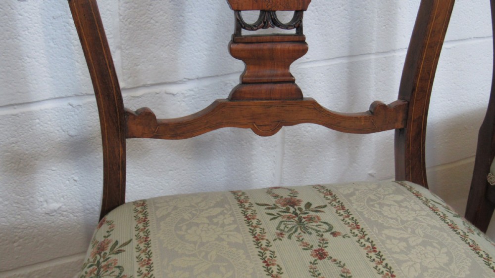 four edwardian inlaid chairs View XVII