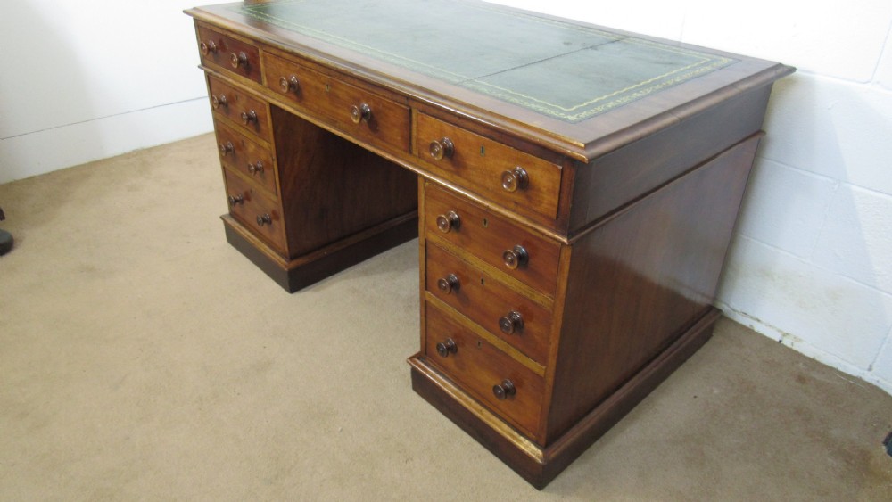 Victorian mahogany pedestal desk  View V
