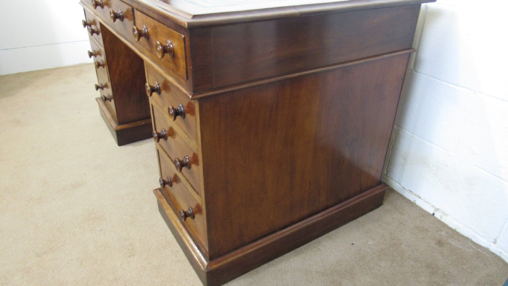 Victorian mahogany pedestal desk  View VI