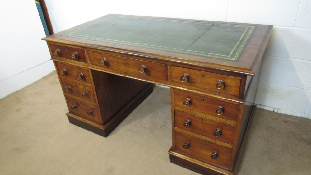 Victorian mahogany pedestal desk  View VII