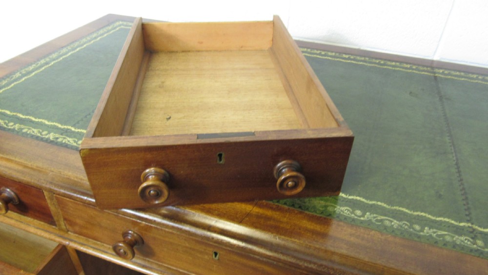 Victorian mahogany pedestal desk  View XI