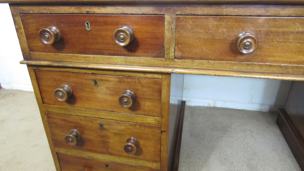 Victorian mahogany pedestal desk  View XII