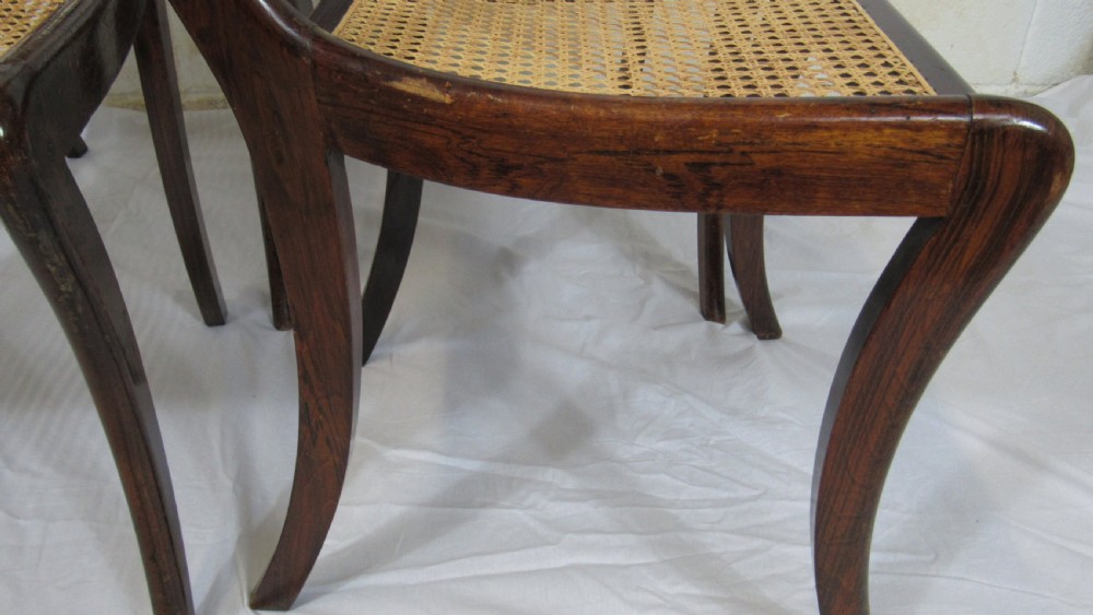set of 4regency brass inlaid chairs View VI