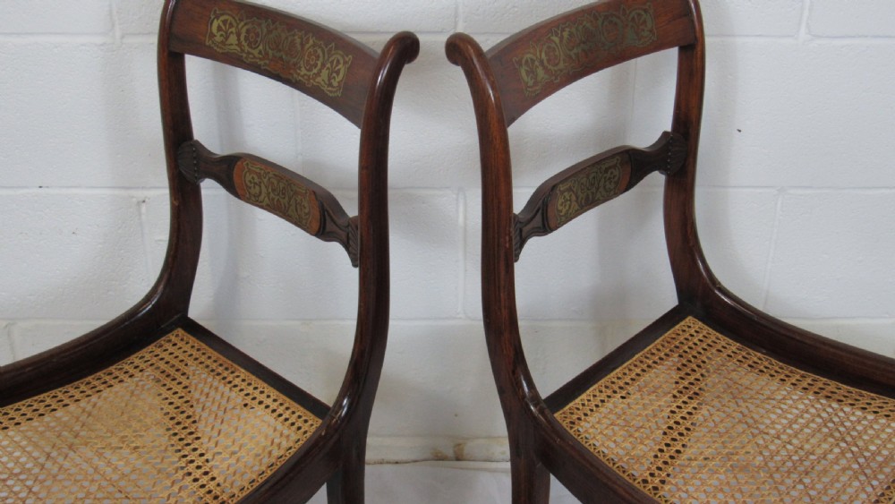 set of 4regency brass inlaid chairs View XVIII