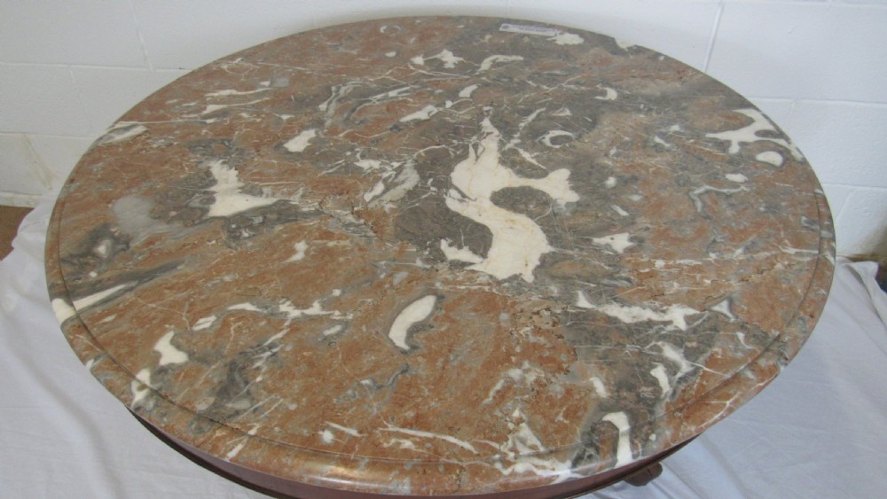 Superb marble topped  walnut centre table  View II