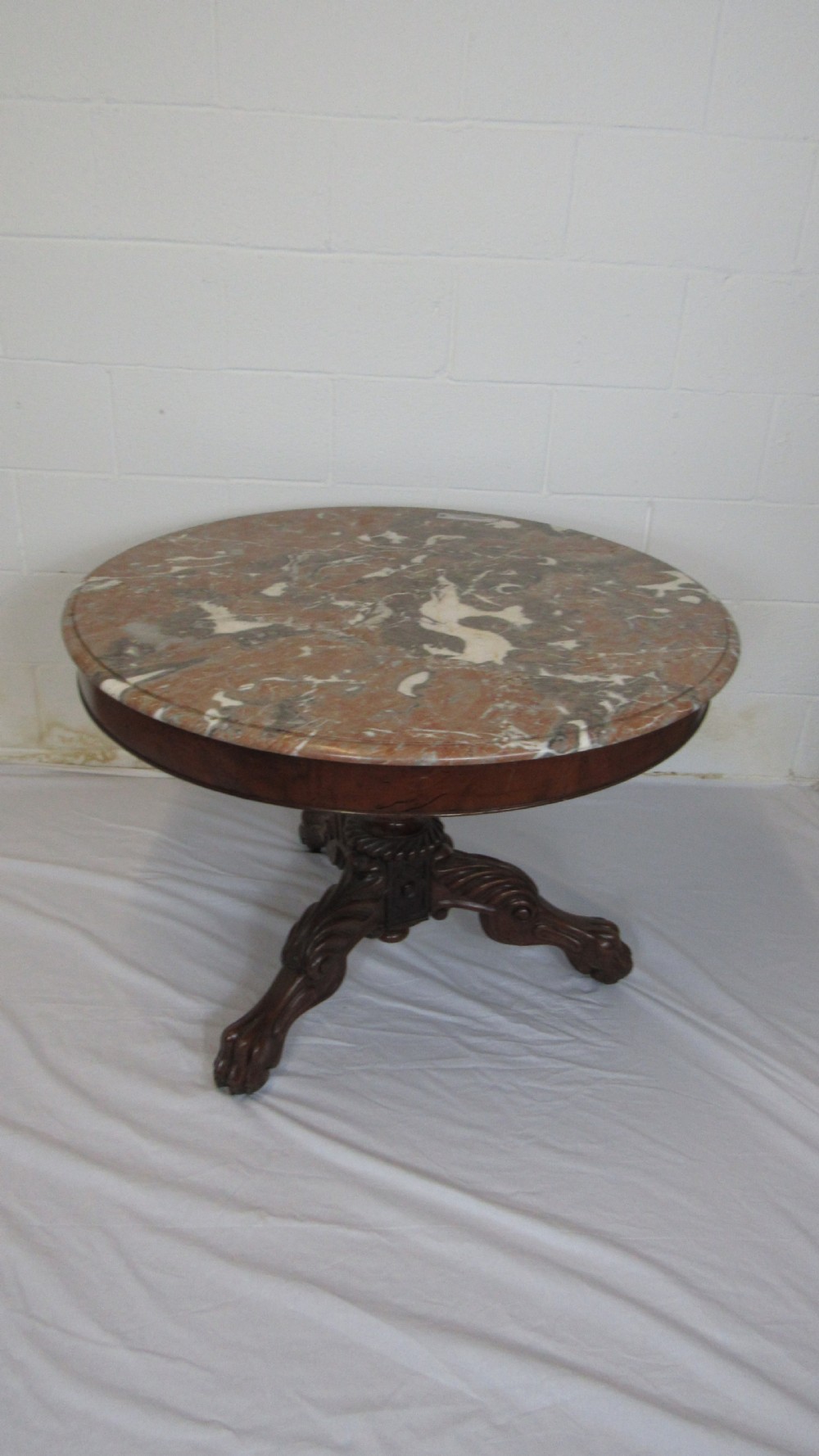 Superb marble topped  walnut centre table  View III