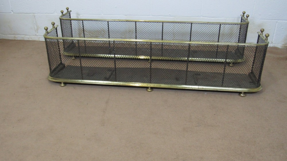 Near pair of brass and steel nursery fenders  View II