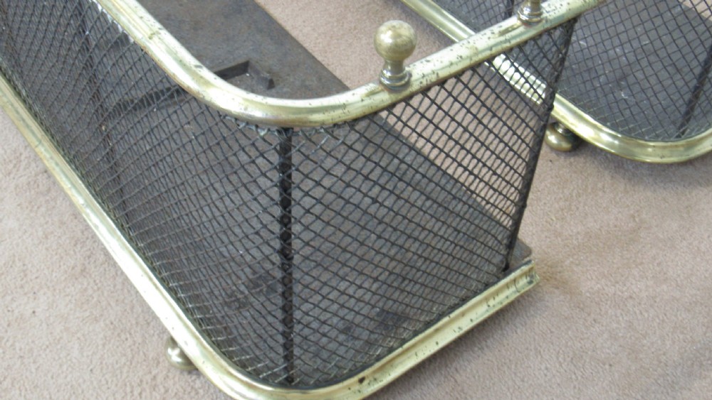 Near pair of brass and steel nursery fenders  View III