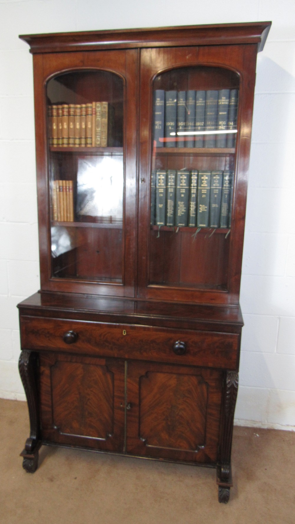 Mahogany secretaire bookcase 