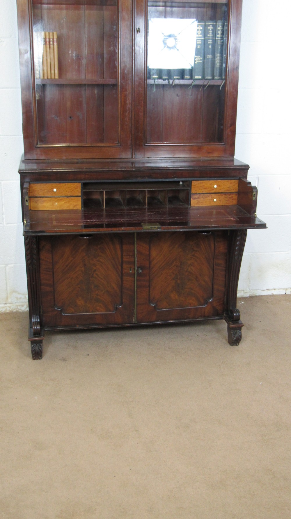 Mahogany secretaire bookcase  View II