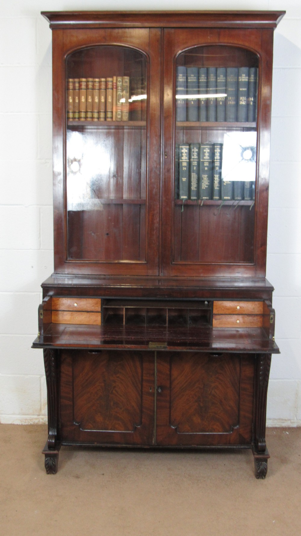 Mahogany secretaire bookcase  View V