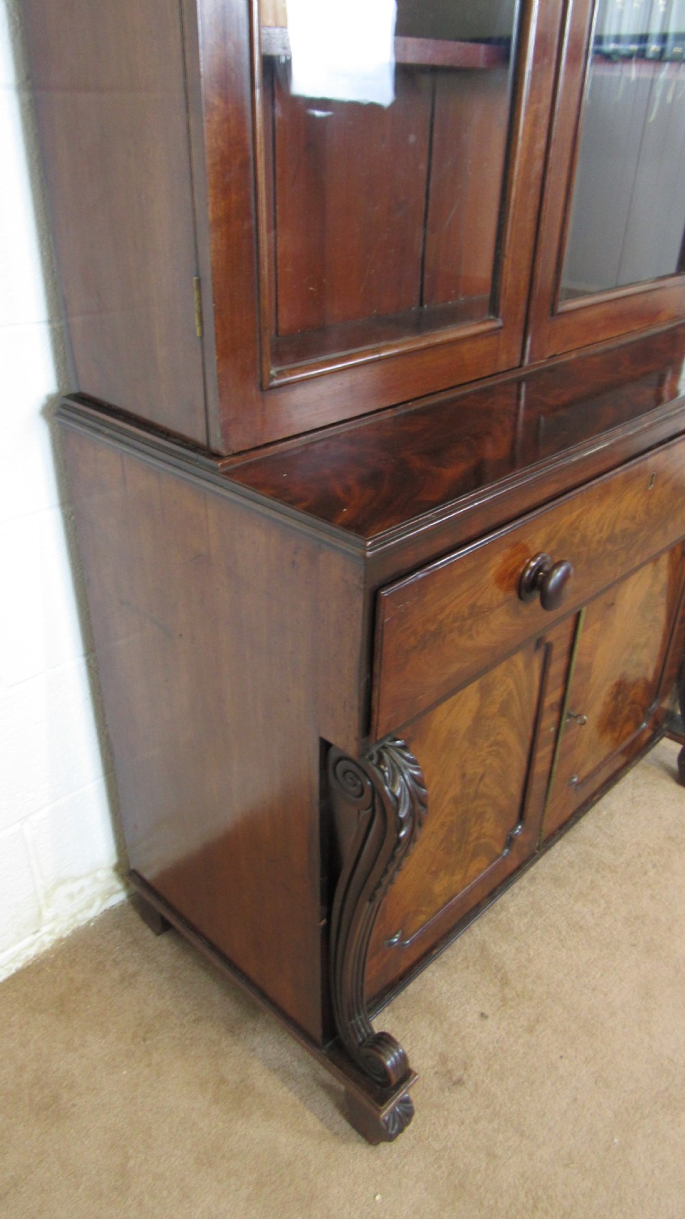 Mahogany secretaire bookcase  View X